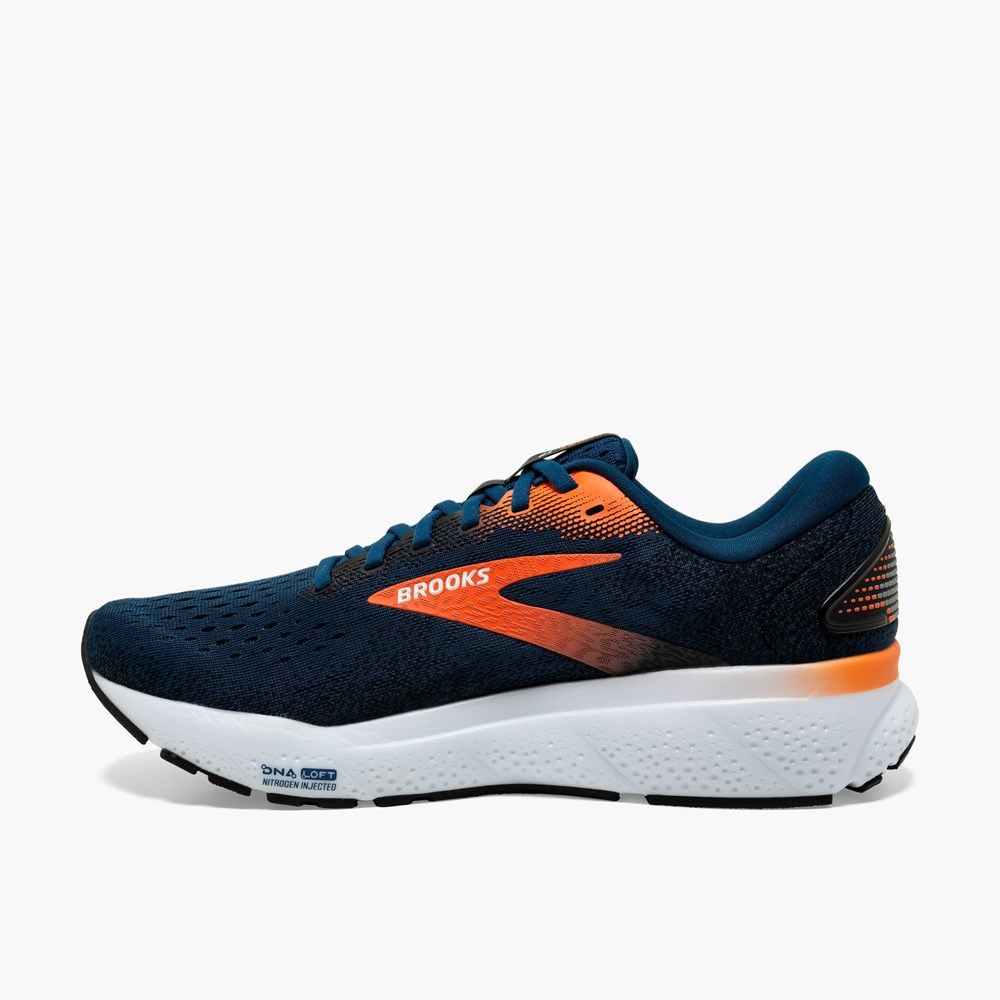 Chaussures Running Route Brooks Ghost 16 Bleu Noir Homme | YEE-8531799